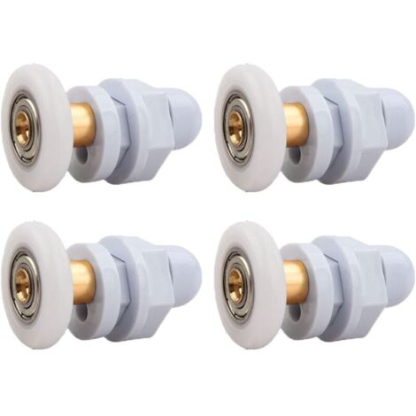 Roulettes Porte de Douche, 4 Pièces Roulette Porte Coulissante Douche en Laiton, Roulette Porte Coulissante, pour Remplacement de Douche Coulissante Verre Porte Coureurs Rouleaux (25MM)