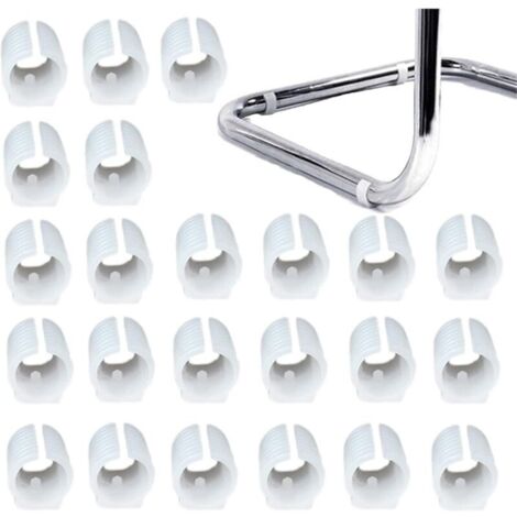 32pcs Patin Pied Chaise Tube Embout Tampon Capuchon Bouchon Protection Plancher Meuble Forme U en Plastique Chaise Casquettes,Chaise Jambe Caps Silicone Tube Pince (25mm,Blanc)