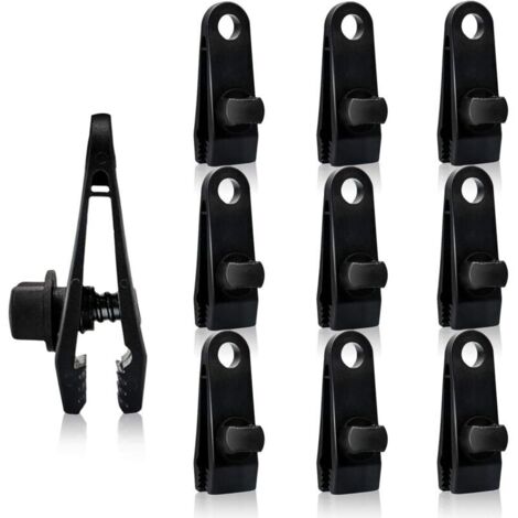 Lot de 10 pinces à bâche robustes en plastique, réutilisables, pour tente en linoléum, pour jardin et ferme