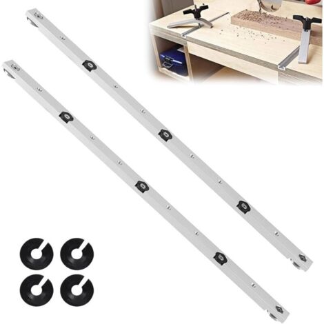 Barre d'onglet de 450 mm, 2 rails de guidage réglables pour scie à onglet, en alliage d'aluminium avec rainure en T, outil de mesure pour scie circulaire sur table