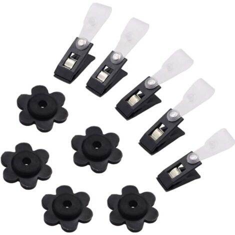 Lot de 10 butées en caoutchouc pour drapeaux de jardin et clips anti-vent réglables - Accessoires pour supports de mâts de drapeaux de jardin (1/4)