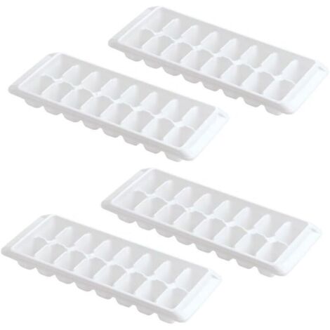 Bac à glaçons blanc à dégagement facile, 16 bacs à glaçons (lot de 4 - 64 glaçons) (1/4)