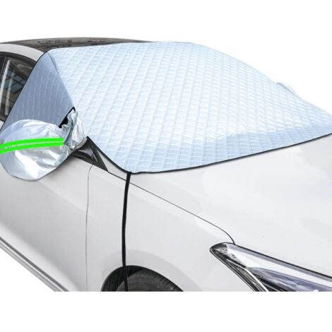 Housse de pare-brise de voiture, protection intégrale avec protections pour rétroviseurs, pliable et universelle, contre le gel, la neige, la glace et le soleil, 230 x 128 cm (1/4)