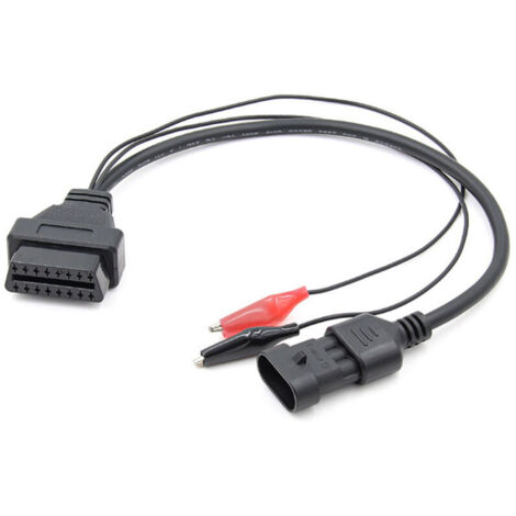 Adaptateur OBD2 3 broches vers 16 broches, pour connecteur de diagnostic embarqué, câble d'extension pour adaptateur OBD2, compatible avec les câbles de scanner. (1/4)