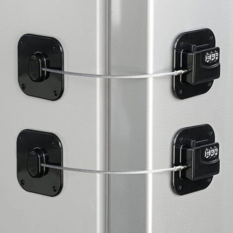 Serrure d'armoire, serrure de réfrigérateur robuste, serrure à combinaison pour tiroir, sûre, facile à installer, aucune clé requise (noir - lot de 2) (1/4)