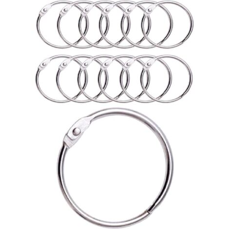 12 anneaux de rideau de douche avec crochets métalliques, 50 mm, adaptés aux rideaux de douche (1/4)