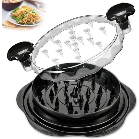 Broyeur de poulet Twist pour la cuisine, hachoir manuel pour poitrines de poulet, pour aliments hachés, viande et légumes (noir)