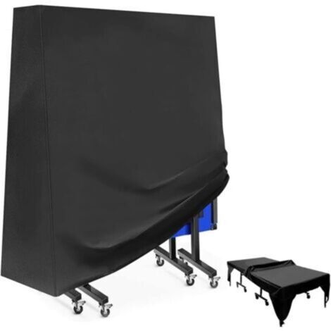 Tigrezy Table de ping-pong, housse de protection imperméable, housse de table de ping-pong tissu Oxford 210D 165x70x185cm,noir (1/4)