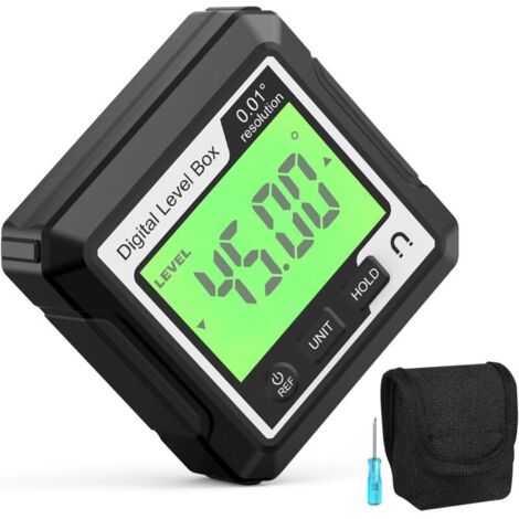 Anglemètre numérique magnétique avec écran LCD, outil de mesure d'angle portable, alimenté par batterie pour menuiserie et construction (piles non incluses) (1/4)