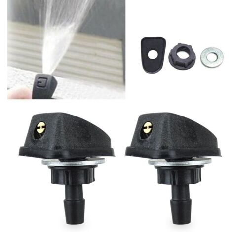 Lot de 2 buses d'essuie-glace pour automobile, tête de pulvérisation de 0,31", kit de remplacement en éventail réglable à un trou, universel pour la plupart des voitures et camions (noir) (1/4)