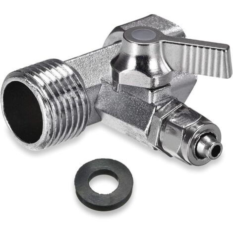 Adaptateur en T 3/8 x 3/8 x 1/4 pour robinet de jardin, raccord de tuyau d'arrosage avec tapis en caoutchouc pour double connexion. (1/4)