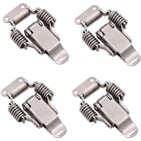 Loquet de serrage en acier inoxydable 4 pièces, loquet à levier pour boîtes de rangement, outil manuel à dégagement rapide, pour boîtes, tiroirs et armoires (1/4)