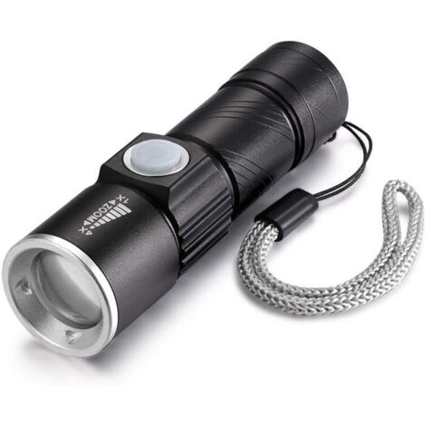 Lampe torche UV USB rechargeable, UV 395nm LED Lampe de poche, avec clip, résistant à l'eau, détection de vêtements pour animaux de compagnie/urgence, urine des animaux domestiques