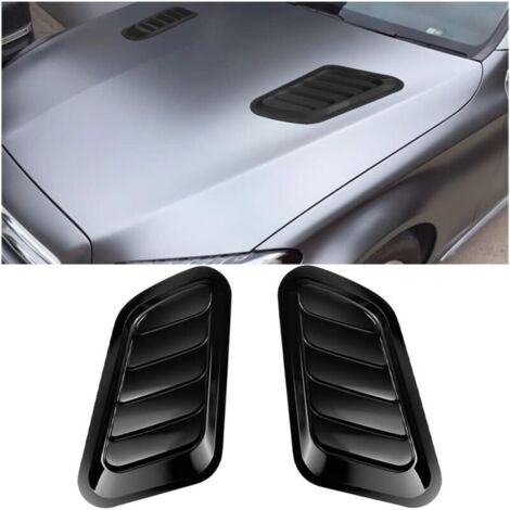 Lot de 2 grilles d'aération universelles pour capot de voiture (noires) (1/4)