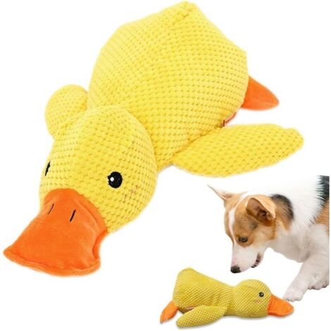 Canard Apaisant Pour Chien,Jouet Pour Chien En Forme De Canard, Jouet à mâcher en Peluche Jaune pour Chien, Jouet De Canard Apaisant Pour Chiot, Peluche De Canard Douce Pour Chiens(Yellow, S)