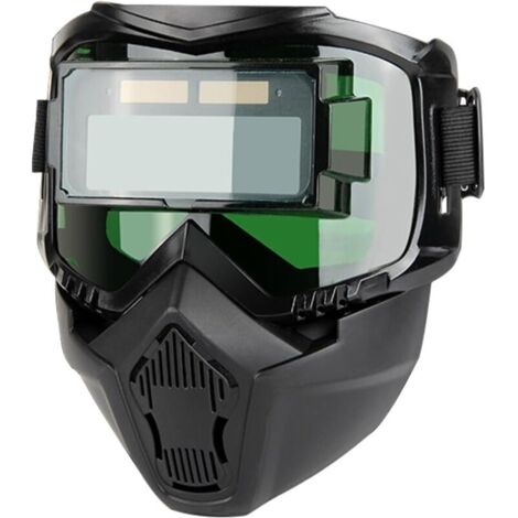Casque de soudage à assombrissement automatique avec visière amovible et masque de soudage réglable pour le travail en usine, le traitement des métaux et le soudage TIG et MIG. (1/4)