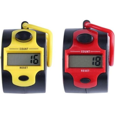 LEPEVNEY Lot De 2 Compteurs Numériques LCD à Main – 5 Chiffres De 0 à 99999, Réinitialisation Facile, Léger Et Portable – Idéal Pour Le Sport, Les Cours, Les Comptages, Les événements