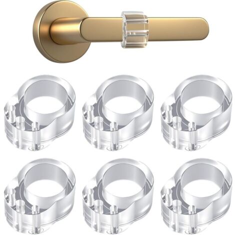 Pare-chocs de poignée de porte en 6 pièces, protection murale en PVC flexible de 17 mm, tampon d'arrêt de porte invisible transparent pour éviter d'endommager les meubles muraux