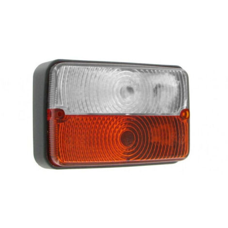 Feu avant 2 fonctions pour tracteur – Feu de position et clignotant – Dimensions 120x80x56mm – Ampoules P21W et P21/5W non fournies