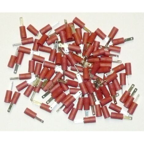 Cosses electriques isolees a sertir males plates rouges 2.8 sachet