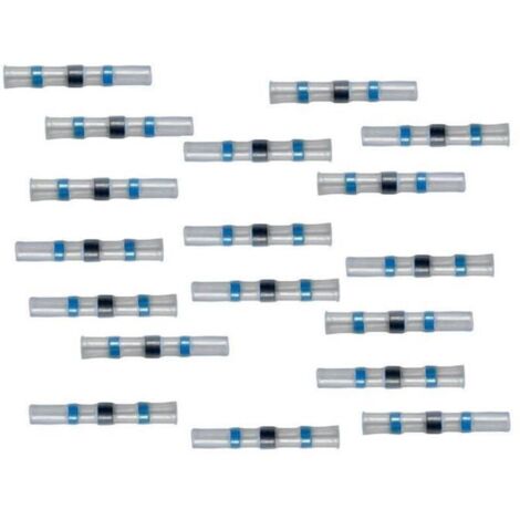 Manchons prolongateurs thermorétractables bleus – Lot de 40 – Soudure intégrée et résine d'étanchéité – Pour fils de 1.5 à 2.5 mm²