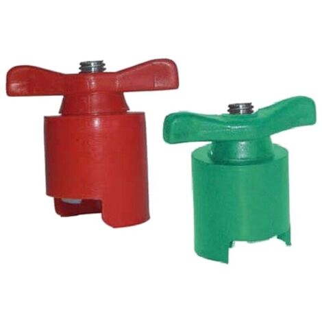 Cosse électrique robinet de batterie rouge et verte – Configuration raccord 8mm – Pour connexions positives et négatives