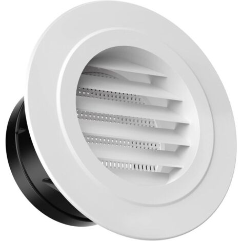 Grille d'aération ronde de 10 cm avec moustiquaire intégrée pour salle de bain, cuisine, bureau, maison, blanc (1/4)