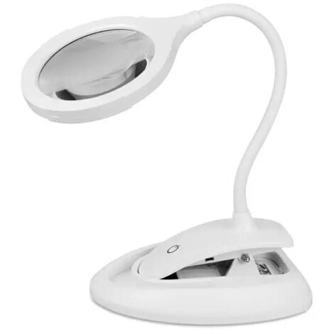 Loupe avec lumière et support, rechargeable par USB, grossissement 5x et 10x, grande lentille de 110 mm, idéale pour la lecture, les travaux manuels et la réparation de bijoux. (1/4)