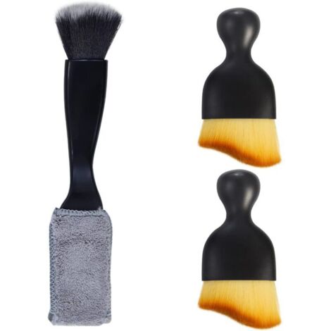 Lot de 3 brosses à poussière pour intérieur de voiture, kit d'outils de nettoyage intérieur doux, brosse à épousseter pour tableau de bord, pour voiture, camion, SUV, camping-car