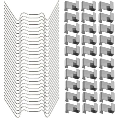 Lot de 100 clips de serre pour vitres, en acier inoxydable (50 clips de vitrage en fil métallique et 50 clips de vitrage en Z)