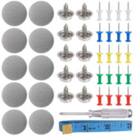 Kit de réparation de ciel de toit de voiture (65 pièces) - Réparation facile du ciel de toit de voiture en quelques étapes faciles, bouton de réparation du ciel de toit de voiture