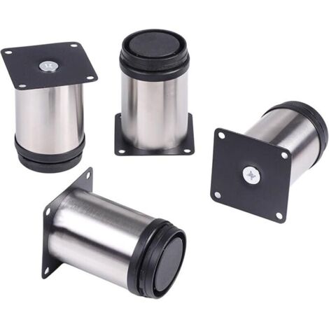 Lot de 4 Pieds de meubles de hauteur réglable en acier inoxydable pour canapé table armoires - 8cm (1/4)
