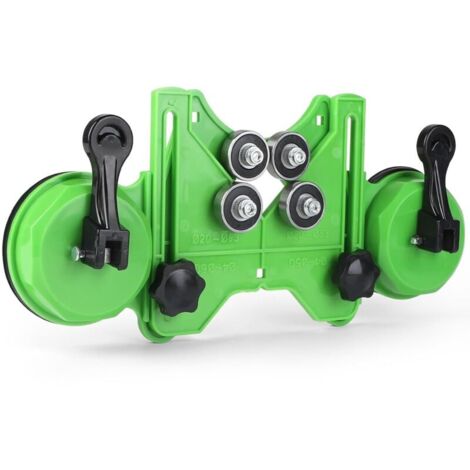 Gabarit de perçage réglable de 4 à 83 mm avec double ventouse, positionneur de fixation, guide de perçage diamanté pour céramique, carrelage, verre et marbre. (1/4)