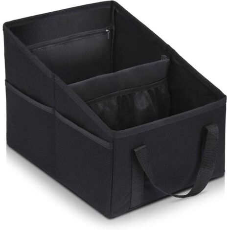 Organiseur de voiture 31 x 25 x 25 cm, pliable, avec poignées de séparation et poches multiples, pour siège arrière ou coffre (1/4)