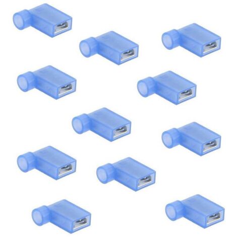 Oc-Pro – Cosses électriques drapeau bleues 6.3 mm – Pour fils jusqu'à 2.5 mm² – Sachet de 25 cosses professionnelles – Isolation totale