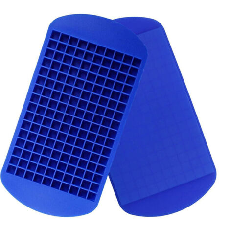 Lot de 2 mini-bacs à glaçons en silicone, 160 petits moules à glaçons, glaçons pilés faciles à démouler pour rafraîchir vos cocktails au whisky, sans BPA