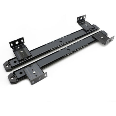 Coulisse à roulement à billes pour tiroir clavier – Réglable 35 à 575 mm – Acier zingué noir – Kit de 2 unités pour bureau