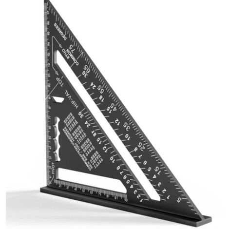 180 mm Equerre Menuisier, Aluminium Regle, équerres de charpentier triangulaire épaissi à 45 90 Degres, haute précision mesure outillage, pour charpentier, couvreur, ingénieur