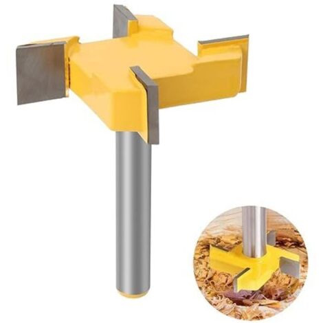 Fraise à raboter, 8mm Tige Routeur Bit, Fraise à aplatir, Fraise à plaque, Fraise à bois pour défonceuse, T Forme Routeur, pour le travail du bois en surface