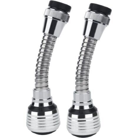 2 Pièces Rallonge De Robinet De Cuisine,Adaptateur D'extension De Robinet Flexible 360°, Cuisine Rallonge Robinet Cuisine Robinet Pivotant De Pulvérisateur Embout De Convient Pour La Cuisine