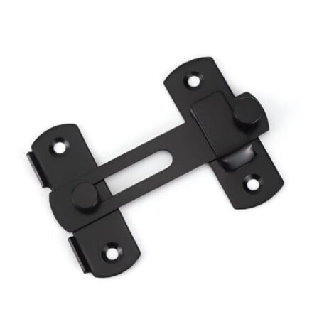 Verrou Porte Coulissante Serrure Volet Loquet Porte Verrou Portail à Bascule Boulon avec Vis pour Porte, Fenêtre, Placard et Jardin, Finition Noir Mat en Acier Inoxydable