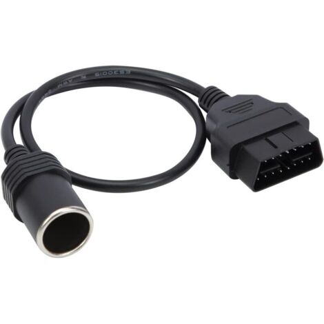 Câble d'alimentation OBD2 16 Broches vers Prise Allume-Cigare Femelle 18 AWG
