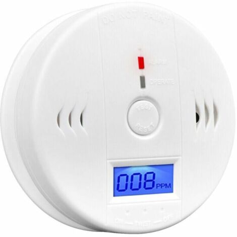 Détecteur de monoxyde de carbone Alarme Détecteur de CO Capteur d'alarme avec écran LCD Fonction mémoire Fonctionne sur piles pour maison chambre salon usine hôtel