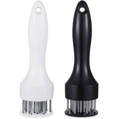 Attendrisseur de viande avec lames en acier inoxydable ultra tranchantes, lot de 2, pour attendrir et cuire au barbecue, marinade (1/4)