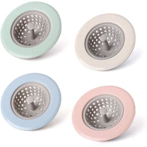 Lot de 4 crépines d'évier de cuisine en silicone, larges et larges, diamètre 4,5 pouces
