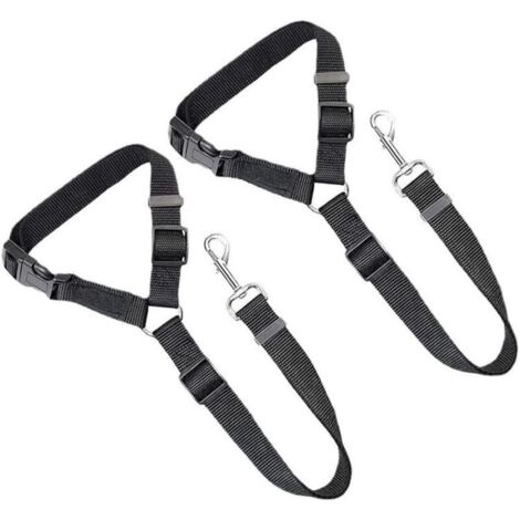 Lot de 2 sangles de ceinture de sécurité pour chien et chat, réglables, en nylon, pour appui-tête de voiture (1/4)