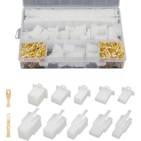 Kit de 580 connecteurs de fils, pas de 2,8 mm, 2, 3, 4, 6, 9 broches mâles et femelles à sertir pour moto, scooter, voiture, camion (1/4)