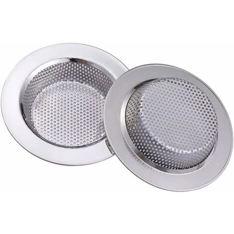 2 Pcs Filtre évier Cuisine, Filtre à évier en Acier Inoxydable, Filtre en métal Bain lavabo Filtre pour Salle de Bain Cuisine 7.5cm /2.95&34 de diamètre (1/4)
