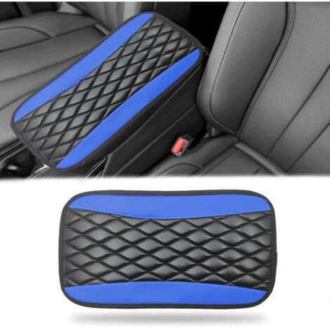 Housse de protection universelle en cuir imperméable pour console centrale de voiture, compatible avec la plupart des voitures, véhicules et SUV - Bleu