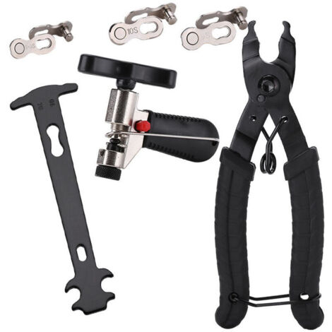 Kit d'outils pour chaîne 3 en 1 : dérive-chaîne, indicateur d'usure, pince à maillons pour vélos de ville/électriques/de montagne (VTT)/de route